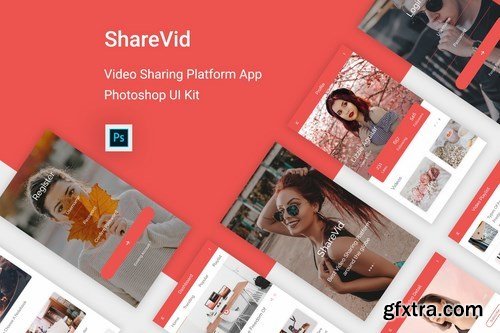 ShareVid - Video Sharing Platform App (Photoshop)