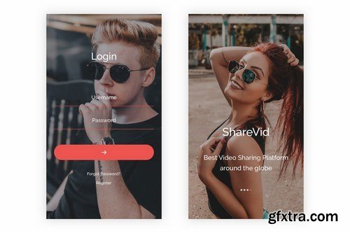 ShareVid - Video Sharing Platform App (Photoshop)