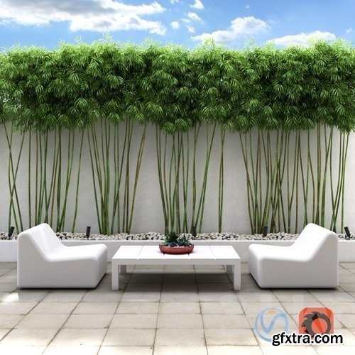 Bamboo wall 3d Model