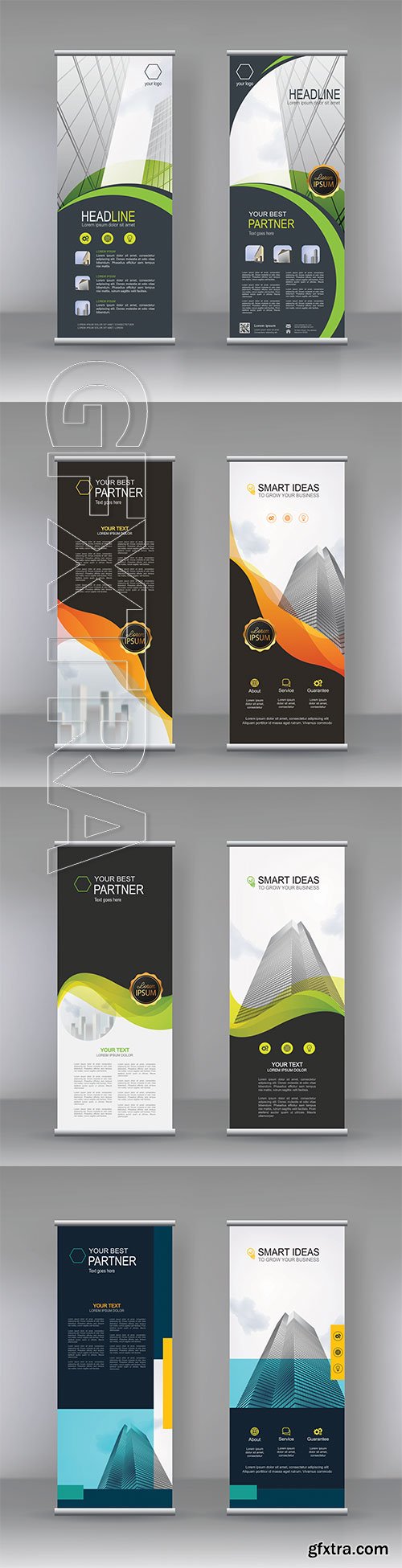 Vertical banner stand template design