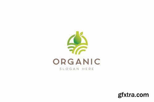 Organic Product Food Farm Logo Template