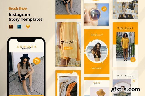 Instagram Story Template Sale Store Shop Summer