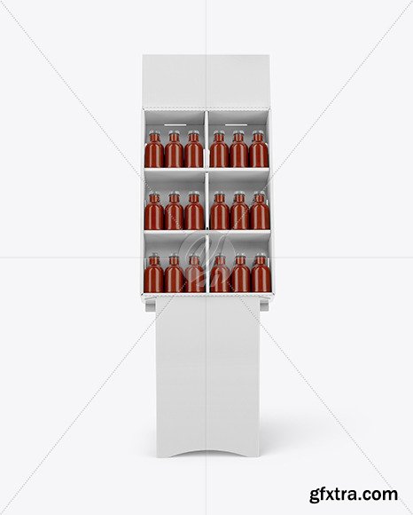 Stand with Salsa Sauce Bottles Mockup 50117