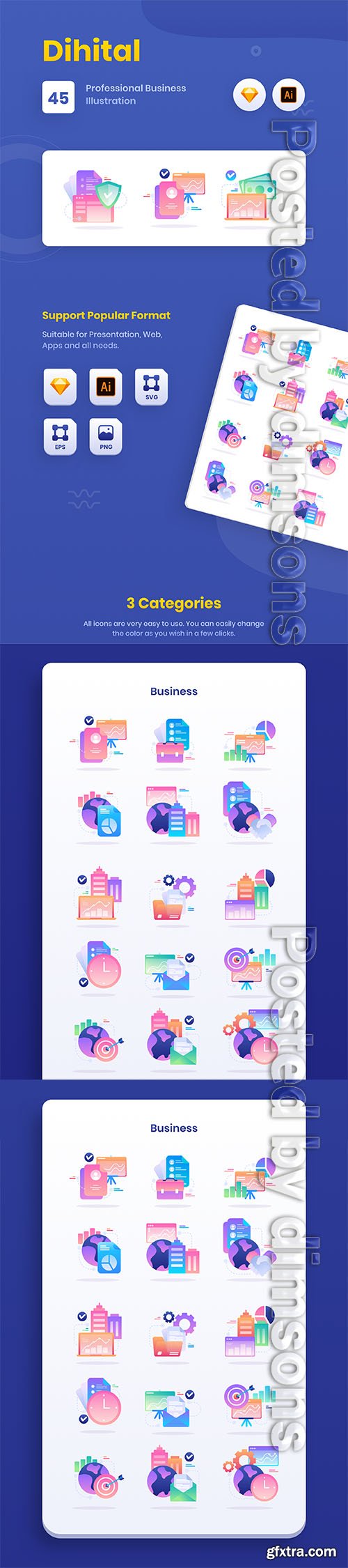 Dihital : Finance Business Data Illustration