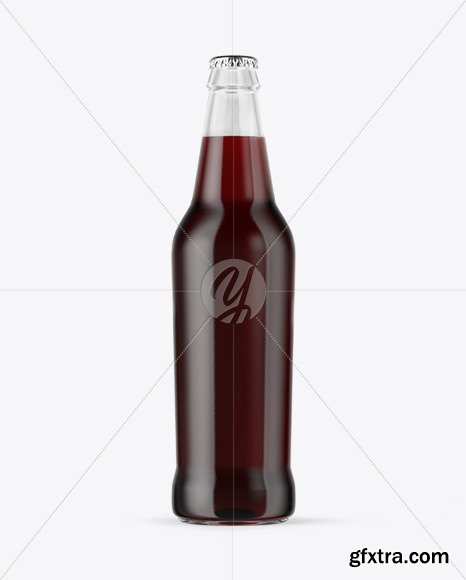 Clear Glass Bottle with Red Ale Mockup 50136