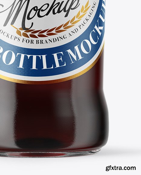 Clear Glass Bottle with Red Ale Mockup 50136