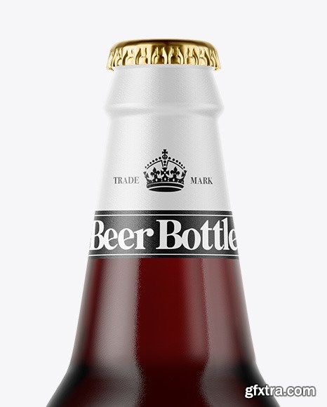 Clear Glass Bottle with Red Ale Mockup 50136