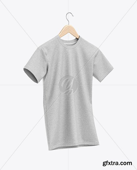 Heather T-Shirt On Hanger Mockup 50159