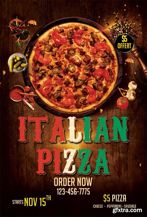 Italian Pizza PSD Flyer Template