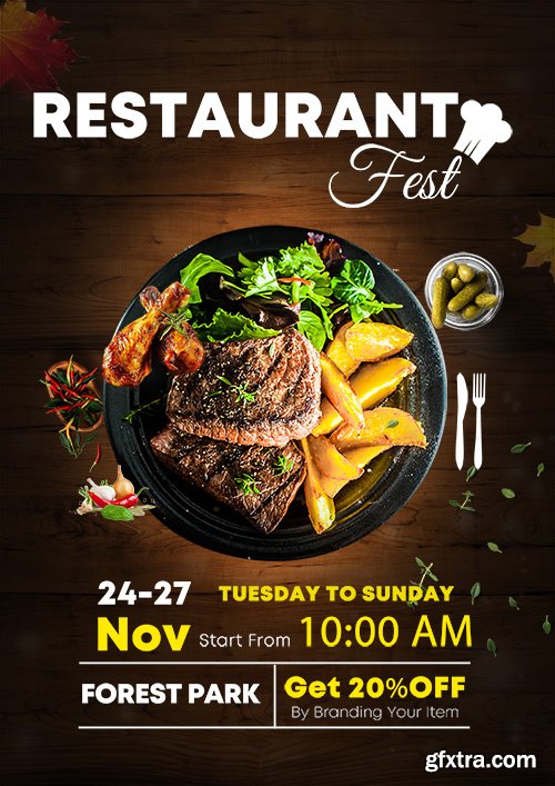 Restaurant Fest PSD Flyer Template