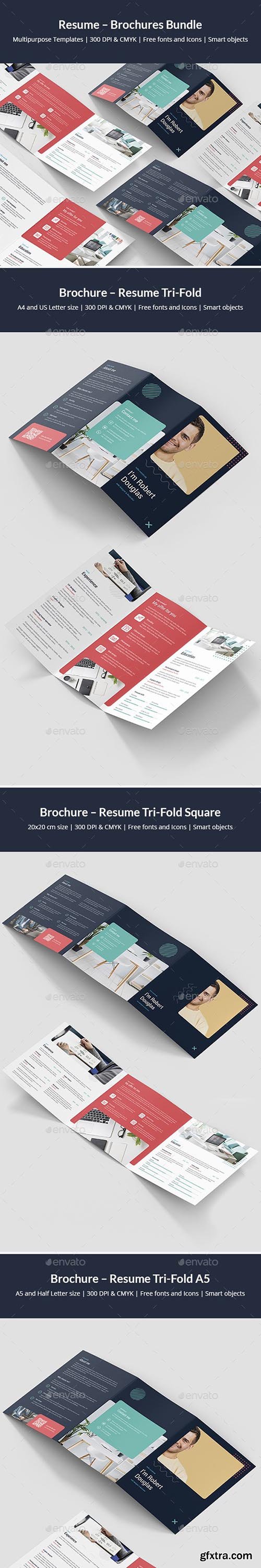 GraphicRiver - Resume – Brochures Bundle Print Templates 5 in 1 24799730