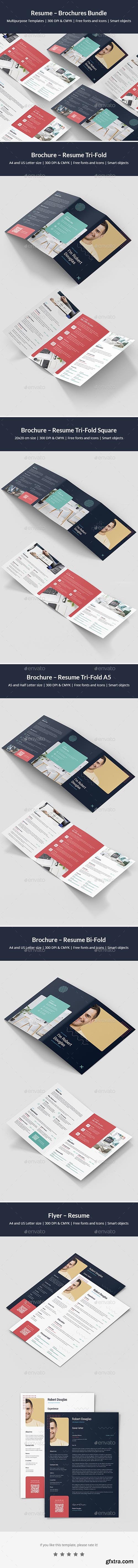 GraphicRiver - Resume – Brochures Bundle Print Templates 5 in 1 24799730