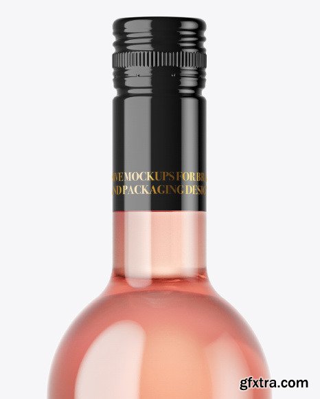 Rose Wine Bottle Mockup 50170