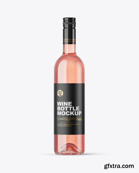 Rose Wine Bottle Mockup 50170