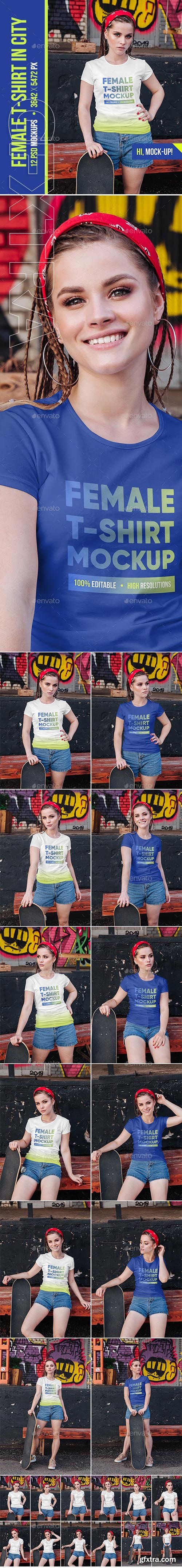 GraphicRiver - Female T-Shirt in City Mockups Vol2 24783077