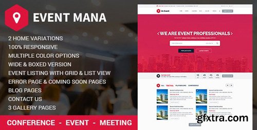 ThemeForest - Event Mana v1.8.5 - Event Management WordPress Theme - 13011506