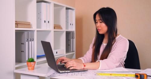 Worker in Architectural Bureau Using Computer - RS23FGM