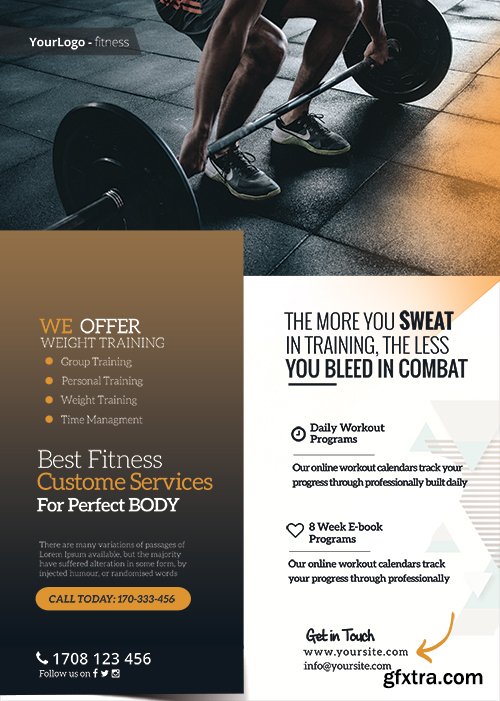 Fitness and Gym PSD Flyer Template