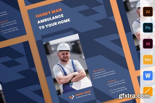 Handyman Poster Flyer Business Card Brochure Bifold Trifold