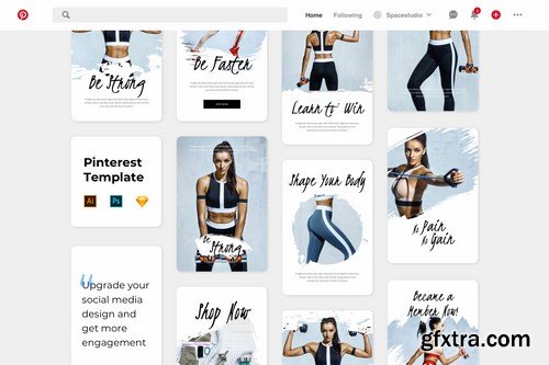 Pinterest Template Brush Sport