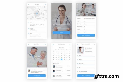 Hospital - Health & Medical Mobile App (Photoshop)