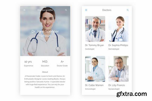 Hospital - Health & Medical Mobile App (Photoshop)