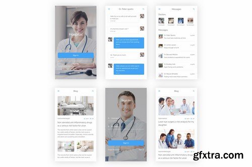 Hospital - Health & Medical Mobile App (Photoshop)