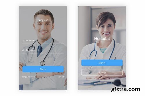 Hospital - Health & Medical Mobile App (Photoshop)