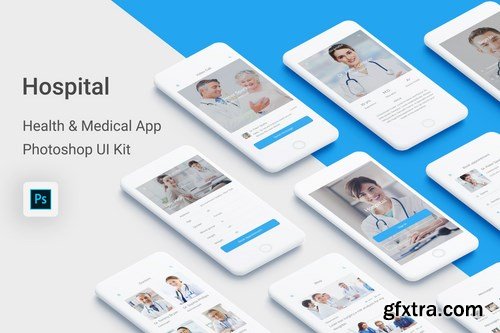 Hospital - Health & Medical Mobile App (Photoshop)