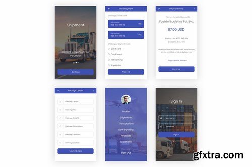 Shipment - Logistic & Transport UI Kit (Photoshop)