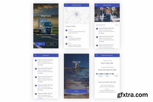 Shipment - Logistic & Transport UI Kit (Photoshop)