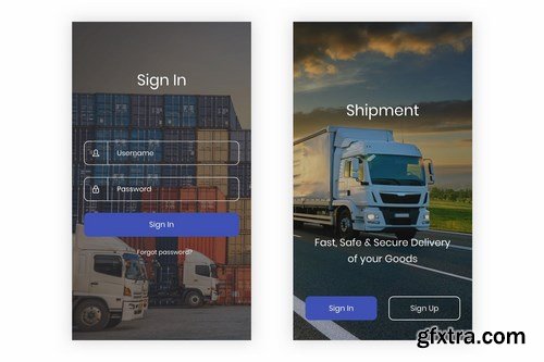 Shipment - Logistic & Transport UI Kit (Photoshop)