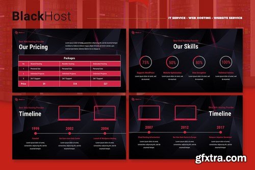 BlackHost - Hosting Service Powerpoint and Keynote Templates