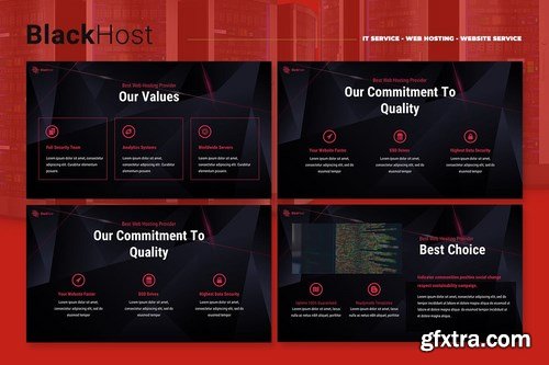 BlackHost - Hosting Service Powerpoint and Keynote Templates