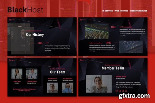 BlackHost - Hosting Service Powerpoint and Keynote Templates