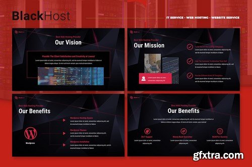 BlackHost - Hosting Service Powerpoint and Keynote Templates