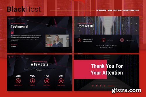 BlackHost - Hosting Service Powerpoint and Keynote Templates