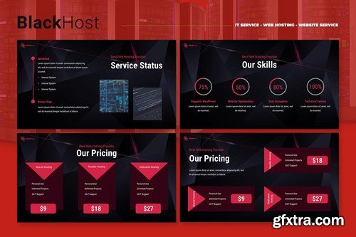 BlackHost - Hosting Service Powerpoint and Keynote Templates