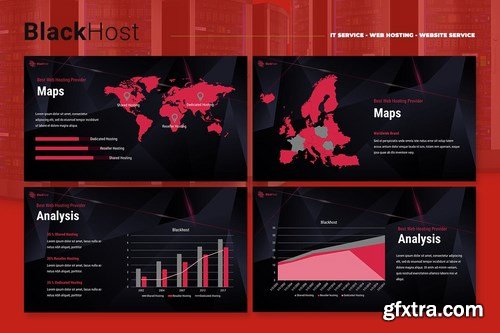 BlackHost - Hosting Service Powerpoint and Keynote Templates