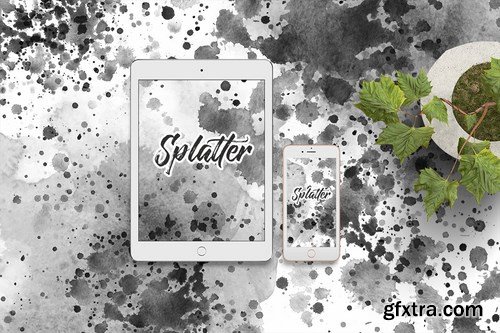 Splatter Black Watercolor Vol. 2