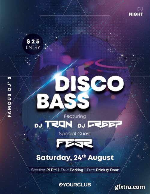 Disco Bass - Premium flyer psd template