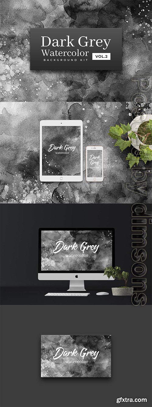 Dark Gray Watercolor Kit Vol. 2