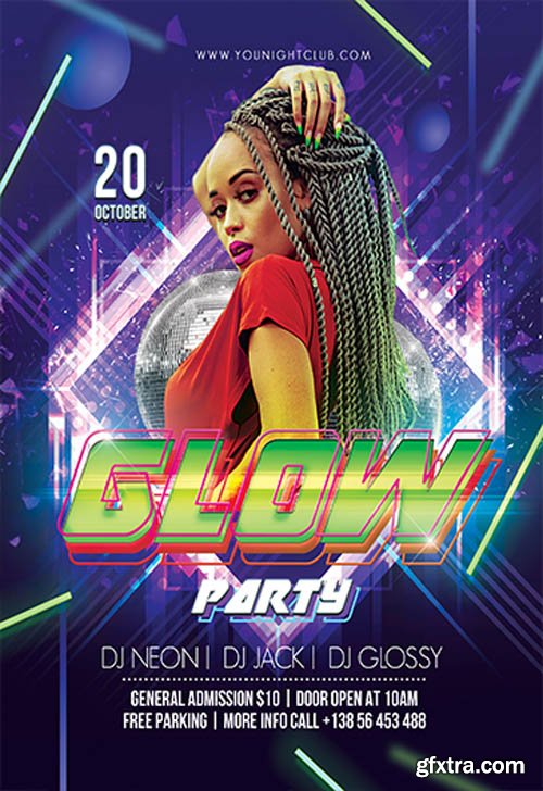 Glow Party V0910 2019 Premium PSD Flyer Template