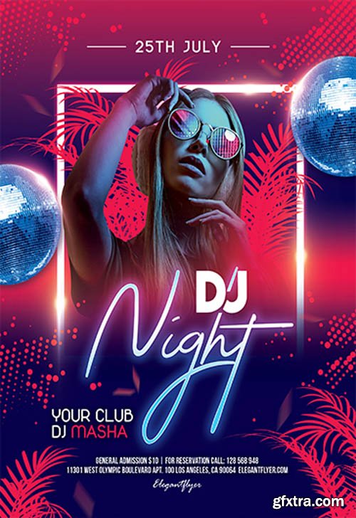 DJ Night V1010 2019 Premium PSD Flyer Template