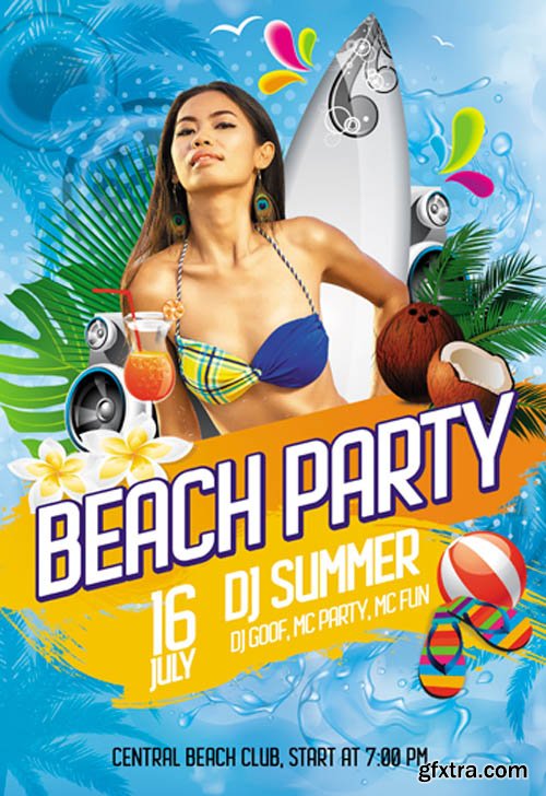 Beach Party V0910 2019 Premium PSD Flyer Template