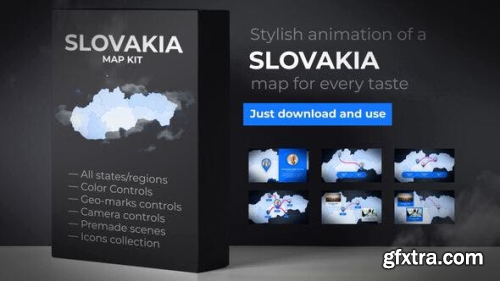 VideoHive Slovakia Map - Slovak Republic Map Kit 24264156