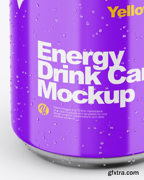 Metallic Can W/ Glossy Finish Mockup