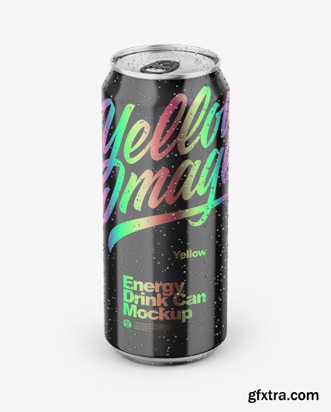 Metallic Can W/ Glossy Finish Mockup