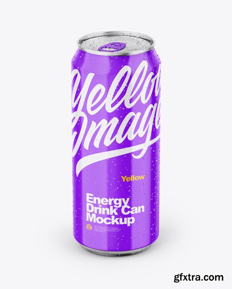 Metallic Can W/ Glossy Finish Mockup