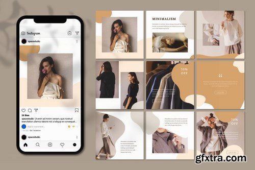 Instagram Post Template - Liquid Pastel Style